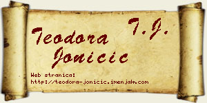 Teodora Joničić vizit kartica